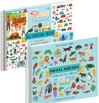 Animal Habitats Sticker + Coloring Book (500+ Stickers & 12 Scenes) + Sticker Books for Kids 2-4 (500+ Stickers) - All Around Town by Cupkin - 12 Coloring Pages, 12 Side by Side Scenes - Kids Activity