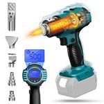 LIVOWALNY Cordless Heat Gun for 18V Battery: Wireless Battery Operated - 350W 122℉-1022℉ Adjustable Battery Powered Hot Air Gun - Portable Tools for Shrink Tubing Crafts Vinyl Wrap (No Battery)