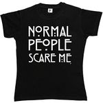 Fancy A Snuggle Normal People Scare Me American Horror Story Womens Boyfriend Fit T-Shirt Black Small