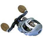 Quantum Vapor Baitcast Fishing Reel, Size 100 Reel, Right-Hand Retrieve, Continuous Anti-Reverse Clutch, Composite Cork Handle Knobs, 7.0:1 Gear Ratio, Silver/Black