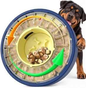 KADTC Dog Spinning Puzzle Feeder Food Slow Bowl for All Dog Breeds Adjustable Feeding Time from 5 to 60 min Capacity 17.64 Ounce Puppy Treat Dispenser Toy Kibble Dispensing Toys Healthy Eating