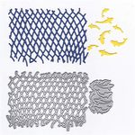 Metal Irregular Fishing Net Cutting Dies, Summer Fish Die Cuts Embossing Stencils Template Mould for Card Scrapbooking and DIY Craft