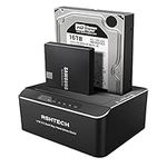 Hard Drive Docking Station, RSHTECH Aluminum Dual Bay SATA Hard Drive Dock for 2.5/3.5 Inch SATA I/II/III HDD SSD Support 2x 16TB Hard Drives,Offline Clone and UASP,Tool-free (RSH-DS01)