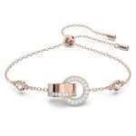 Swarovski White Crystal Bracelet, Pavé Crystals in a Rose Gold Tone Plated Setting, from the Hollow Collection