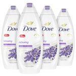 Dove Body Wash for Softer and Smoother Skin After Just One Use Lavender Oil and Chamomile Stress Relieving and Calming Bodywash 650ml 4 Count