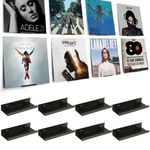 BiJun Vinyl Wall Mount 8 Pack, Metal Vinyl Record Holder Wall Display Vinyl Record Wall Mount Minimalist Vinyl Record Shelf Vinyl Holder for Album Record Display & Storage for Daily Listening, Black