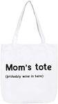 Enesco 6006264 Our Name is Mud Mom's Tote Parentheses Cotton Reusable Grocery Bag, 15 Inch, White