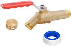 WHK Water Heater Drain Valve 3/4"MIP X 3/4" Male GHT Connection to drain or Flush Hot Water Heater Faster and Easy(Brass,3 Inch Shank with Long Handle)