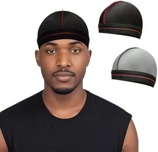 ForceWave Wave Cap for 360 Waves, Breathable Compression Stocking Cap for Men, Elastic Hair Protector for Sleeping and Daily Use (2 Pack) Black Gray