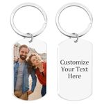 Custom Keychain, Personalized Keychain, No Fading Photo Keychain Ring, Customized Picture Keychain for Women Men Dad Mom Gift