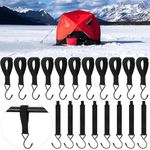 Syhood 20 Pcs Ice Fishing Shelter Coat Hooks Black Hanging Heavy Duty Ice Fishing Shelters Hooks Hanger for Ice Fishing Tent Hunting Blinds Shanty Equipment Accessories Outdoor Camping