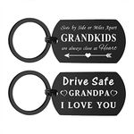 ENGZHI Grandpa Gifts Grandfather Keychain - Drive Safe Grandpa I Love You - Cute Grandpa Birthday Gift Ideas, Christmas