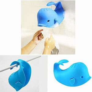 Odowalker Faucet Spout Cover Blue Cute Whale Design, Soft Silicon Bath Tub Toddlers Protection from Injury Cover Universal Fit Bath Spout Cover Faucet Cover Bathtub Whale Spout Cover