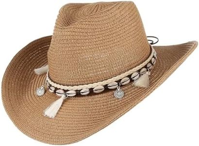 EOZY Sombrero de paja para mujer, sombrero de verano, sombrero de playa, caqui, Talla única