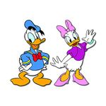 Bhai Please Donald Duck and Daisy Wooden Fridge Magnet (Pack of 1) Fun Comic Character Gift and Decoration