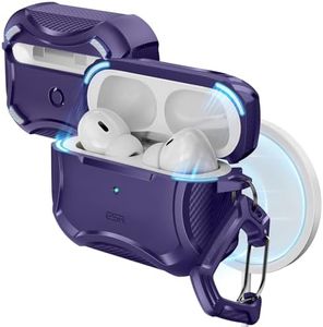 ESR for AirPods Pro 2 Case (USB-C/Lightning), Compatible with Airpods Pro Case (2023/2022/2019, 2nd/1st Gen), Compatible with MagSafe, Powerful Drop Protection, Magnetic Lid, Purple