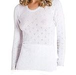 Ladies Snowdrop Thermal Long Sleeve Vest Top White (10-12 UK 36-38 EU)