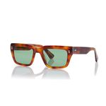 Shisen Fox HABIKI - Vintage Rectangular Sunglasses for Men with a Modern Twist | Anti-Reflective Coating & 100% UV Protected Frames | 53 Medium, Havana