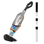 PoolyPoly 2025 New Pool Hoover Rechargeable, Electric Pool Vacuum Cleaner with Adjustable Handle, Cordless Handheld Pool Vacuum for Spas, Hot Tubs, Pools, 80 Minutes Running Time, Silver