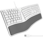 Macally Wired Ergonomic Keyboard for Mac - Comfortable Split Keyboard Mac, Compatible Apple Keyboard with Numeric Keypad - Ergo Keyboard for Mac MacBook Pro/Air iMac