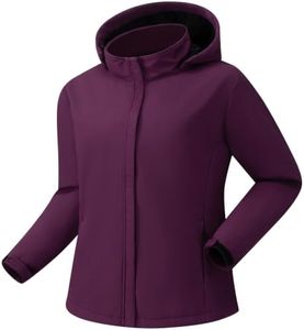 GGleaf Women's Plus Size Softshell Waterproof Rain Coat Fleece Lined Jacket