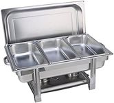 9L Buffet Chafing Dish - NorthMars High Grade Stainless Steel Foldable Chafer Frame Food Warmer 3/2/1 Trays (3x3L Triple Trays)