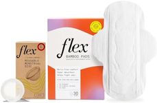 Flex Reusable Disc & Flex Bamboo Pads (30 Count) Bundle | Beginner-Friendly Tampon Alternative | Helps Fight Odor | Disc Capacity of 6 Super Tampons