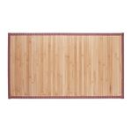 Relaxdays Natural Bamboo Bath Mat, Moisture-Resistant, Textile Border, Bathtub Rug, 80 x 45 cm, Brown