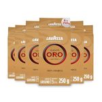 Lavazza, Qualità Oro, Ground Coffee, 6 Packs of 250 g, Ideal for Moka Pot, Filtered Coffee and French Press, with Aromatic Notes of Fruit and Flowers, 100% Arabica, Intensity 5/10, Medium Roast