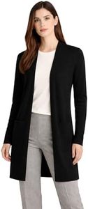 State Cashmere Long Sweater Cardigan Women 100% Pure Cashmere Cardigan with Pockets Cashmere Cardigans for Women (Black, Medium)