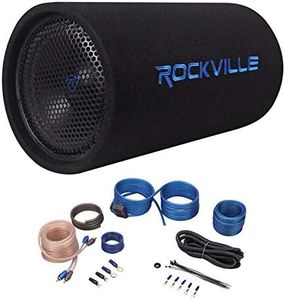 Rockville RTB10A 10" 500w Powered Subwoofer Bass Tube+Bass Remote + Amp Kit