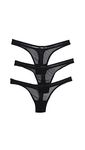 Cosabella Women's Soire Classic Low Rise Thong 3 Pack Set, Black/Black/Black, Small/Medium