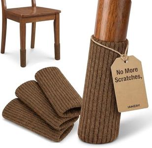 80 Pcs Brown Premium Chair Leg Socks Protectors for Hardwood Floors - Do not Easily Fall Off - Very Easy to Put on - Fits All Leg Shapes - High Elastic Bar Stool Leg Covers - Furniture Pads