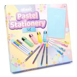 abeec Pastel Stationery Set - Includes: Pastel colored highlighters, felt-tip pens, fine liners and gel pens - markers & highlighters - writing set for girls