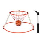 Fitfix Pool Basketball Goal Net for Kids, Floating Water Basketball Game Net for Swimming Pool for Kids & Adults - Red & White (Large)