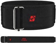 (Medium 80cm - 90cm (Waist size not pants size), Black/Red) - ProFitness Weight Lifting Workout Belt (10cm Wide) - for Cross Training Weightlifting, Powerlifting, Gym, Squats, Deadlifts - Ideal Back Support for Men & Women