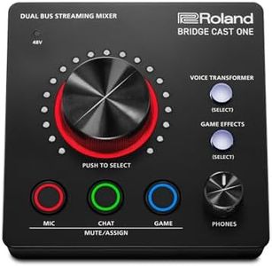 Roland BRIDGE CAST ONE Dual Bus Streaming Mixer | Compact Audio Streaming Mixer | For Online Gamers & Content Creators | 32-Bit Hardware DSP | USB-C Windows and Mac Connectivity | XLR Mic Support