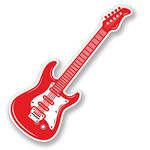 2 x 15cm Guitar Vinyl Sticker Bike Laptop Car Rock Star Festival Music Fan #5118 (5cm Wide x 15cm Tall)