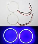 E-GENERIX LED Angel Eyes Ring Light Projector Lens for Bajaj Pulsar RS 200 60mm Bule Color