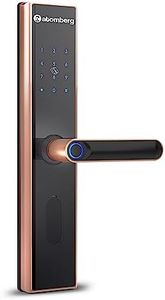 Atomberg SL 1 Smart Door Lock | 6 Ways Unlocking | Fingerprint | PIN | Remote OTP | NFC Card | Atomberg Home App (Data Stored in India) | Key | 5 Stainless Steel Bolt | 2 Year Warranty (Rose Gold)