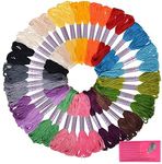 Premium Rainbow Color Embroidery Floss - Cross Stitch Threads - Friendship Bracelets Floss - Crafts Floss - 40 Skeins Per Pack and Free Set of Embroidery Needles