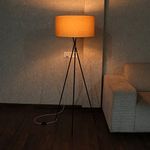 Craftter Metal Floor Night LED Lamp With Wooden Stand On/Off Foot Switch (19 Inch_Green)