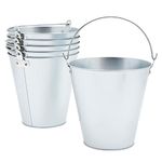 6-Pack Galvanised Metal Buckets for Ice, Beer, Flowers, 3 Litres