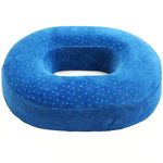 Homely Lee Donut Seat Cushion Memory Foam Reduces Pressure Ideal for Haemorrhoid and Piles Sufferers, Coccyx Pain, Post Natal and Post Surgery Pain Relief & Comfortable (Blue)