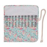 Coopay Knitting Needles Set with Roll Bag, Straight Single Pointed Knitting Needles Kit, 22 Pcs Lightweight Metal Short Knitting Pins and Handy Storage Bag, 2.0 to 8.0mm, 25 cm