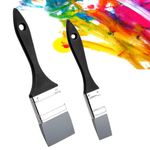 2Pcs Silicone Paint Brushes,1 Inch & 2 Inch Flat Silicone Paint Brushes,Silicone Colour Shaper Brush Set,Solid Flat Flexible Paintbrush Set Color Shaper Painting Tool for Acrylic Paints Watercolor