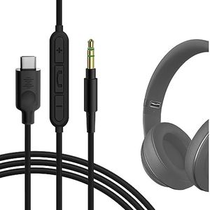 Geekria USB-C Digital to Audio Cable with Mic Compatible with Beats Studio Pro Studio 3 Solo 4 Solo 3 Cable, Replacement Type-C Aux Audio Cord with Inline Microphone and Volume Control (4ft/1.2m)