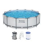 Bestway Above Ground Portable Steel Pro MAX 12ft Diameter, 3.3ft Height Swimming Pool Set (56418)