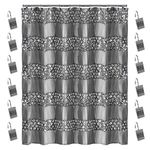 Zahari Home 13pc Sinatra Bathroom Shower Curtain Set Classic Shower Curtain & 12 Shower Curtain Hooks Luxury Fabric Shower Curtain Unique Design Bling Silver Shower Curtain Set