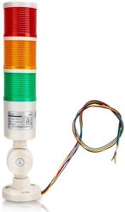 LED Warning Light,Industrial Red/Orange/Green CNC Machine Indicator Alarm Tower Light Safety Stack with Buzzer Sound for Machine Tools, Mechanical Equipment 24VDC